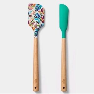 2!!!! TABITHA BROWN rubberwood silicone mini spatula set